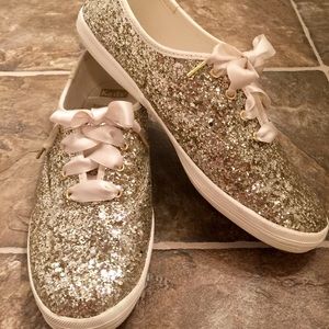 Kate Spade Platinum Glitter Keds