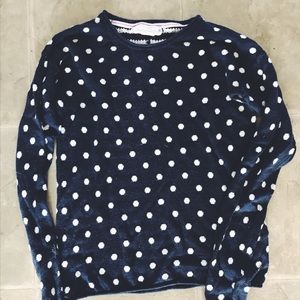 H&M navy and white polka dot sweater
