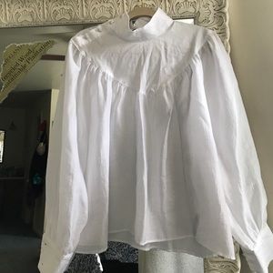 Zara High Collar Blouse