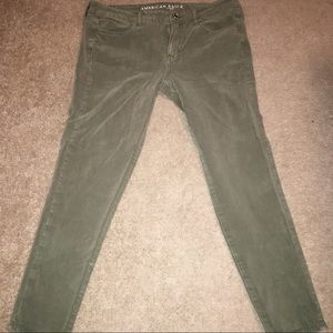 Green American eagle skinny jeans