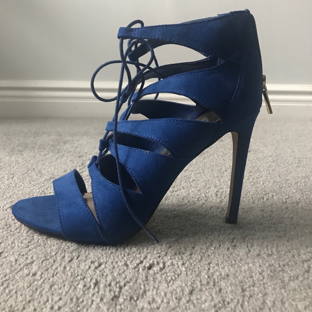 Steve Madden Royal Blue Lace Up Sandals! Size 8.5! - Picture 3 of 4