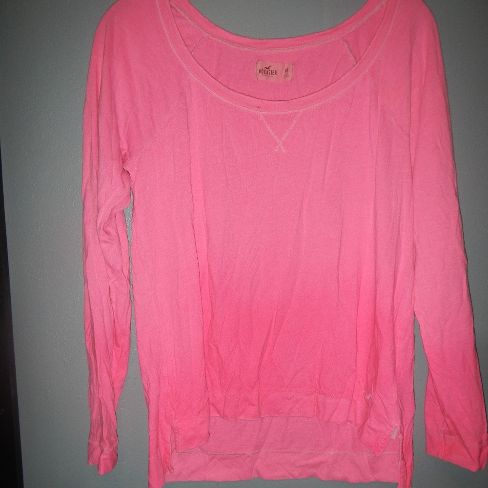 Hot Pink Ombre Long Sleeve Shirt