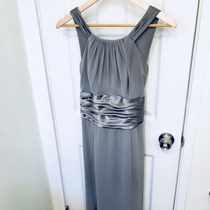 David’s Bridal Gray Chiffon Floor Length Dress
