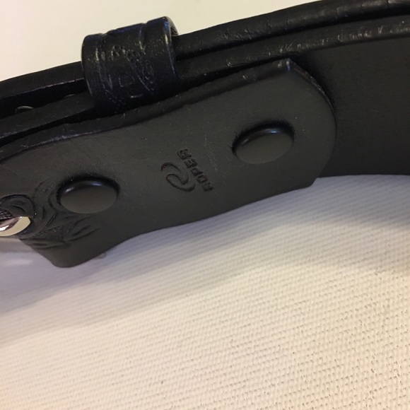 Roper leather rhinestone multicolor belt SZ 36 - Picture 4 of 11