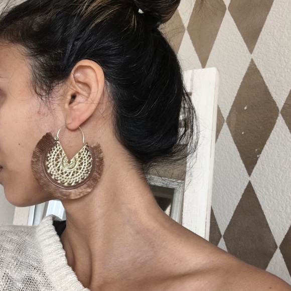 ‘Kendra’ filigree tassel statement earrings - Picture 6 of 8