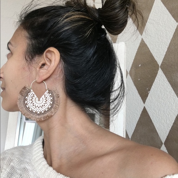 ‘Kendra’ filigree tassel statement earrings - Picture 7 of 8