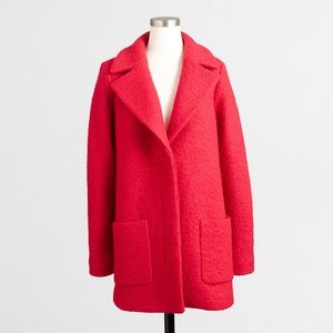 J crew textured boucle coat in red 00