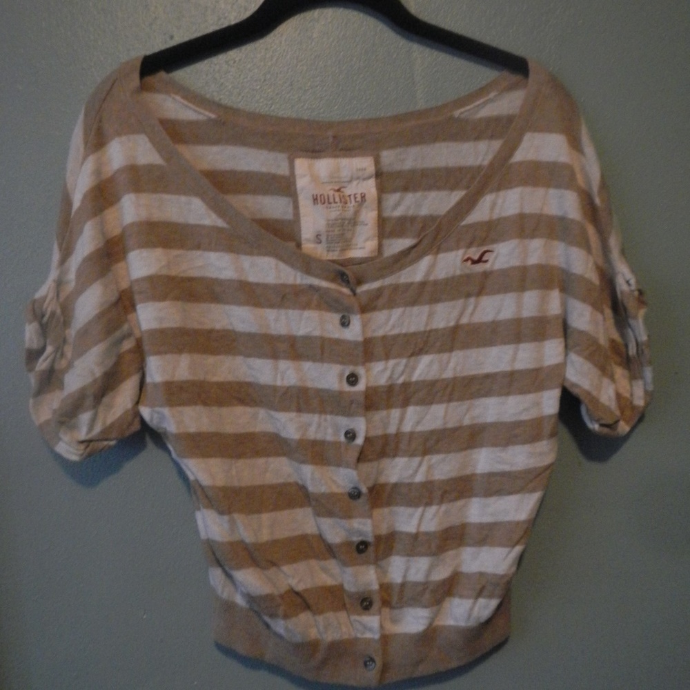 Brown & white striped top