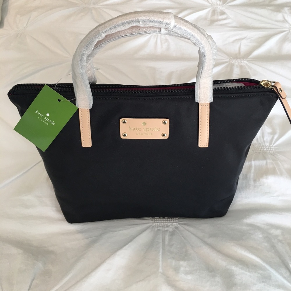Kate Spade NWT black nylon small tote
