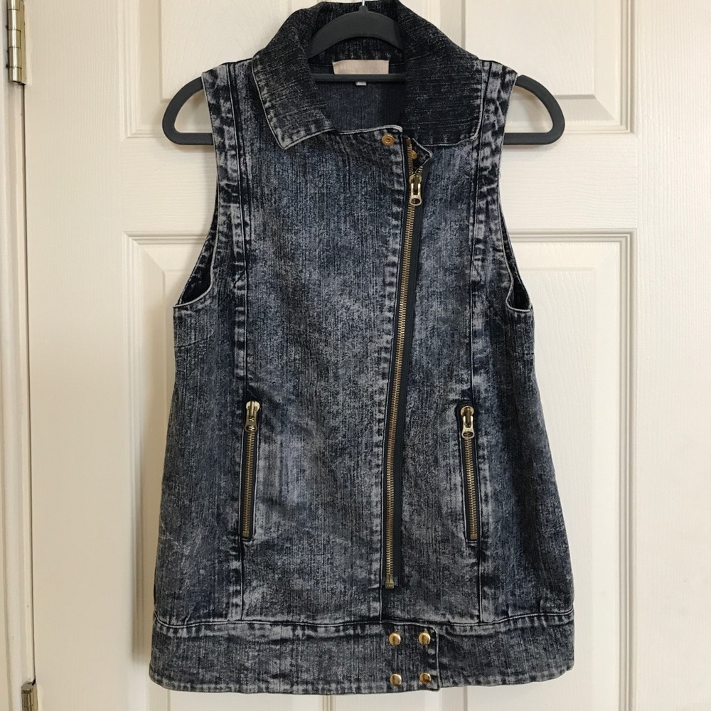 Beautiful Heimstone acid wash moto biker vest 38