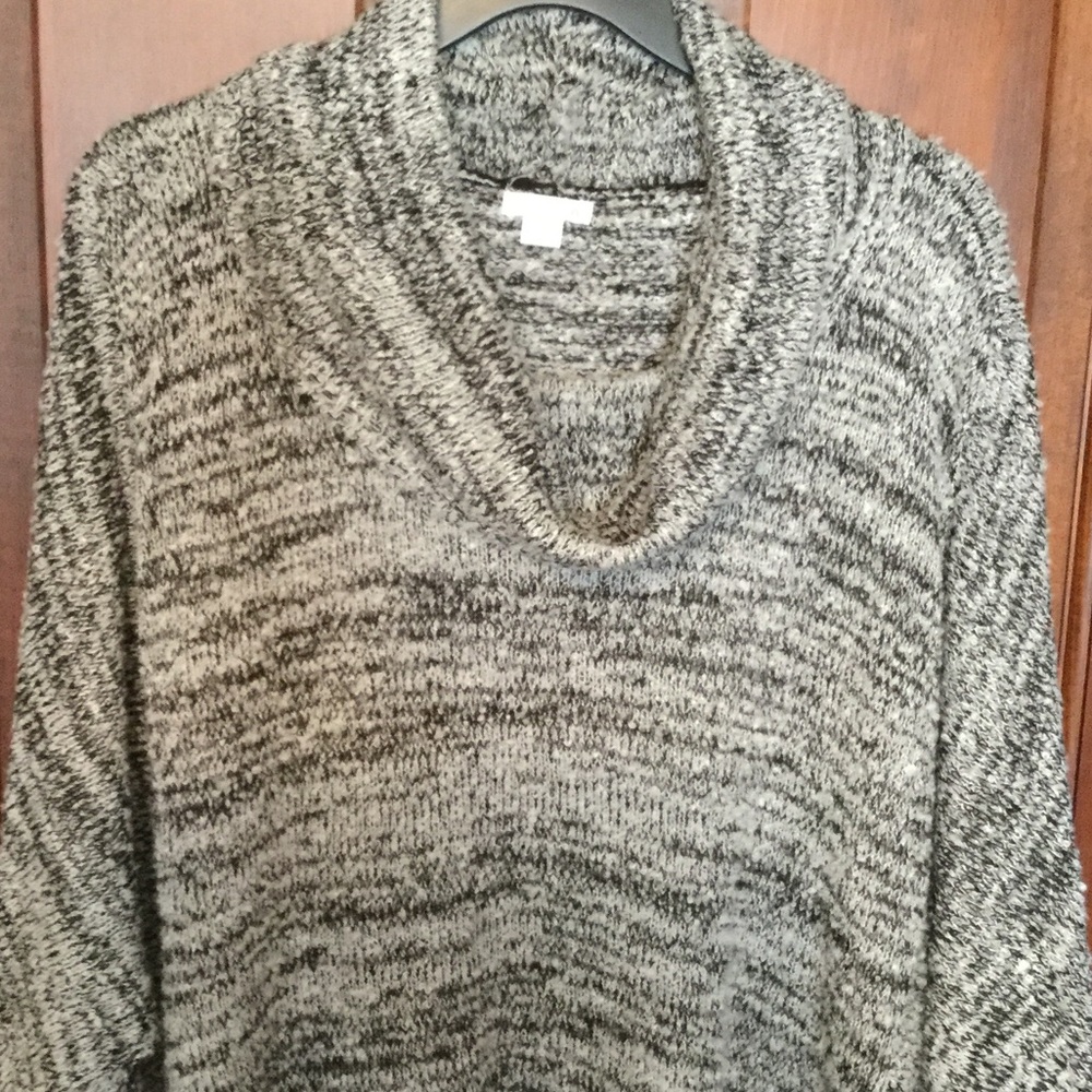Black and grey cape type sweater