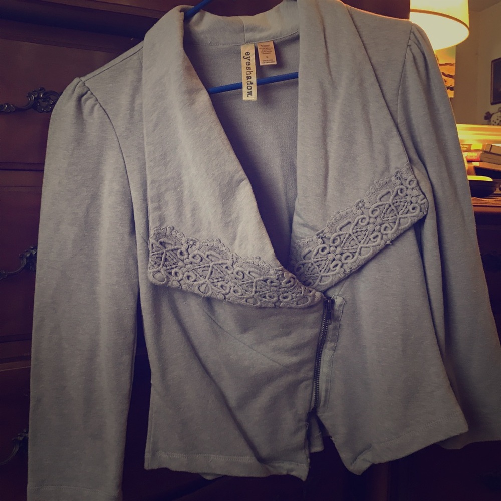 Grey zip overcoat