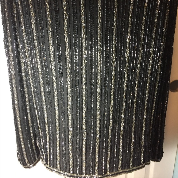 Papell Boutique Evening Silk Beaded Jacket Small - Picture 6 of 8