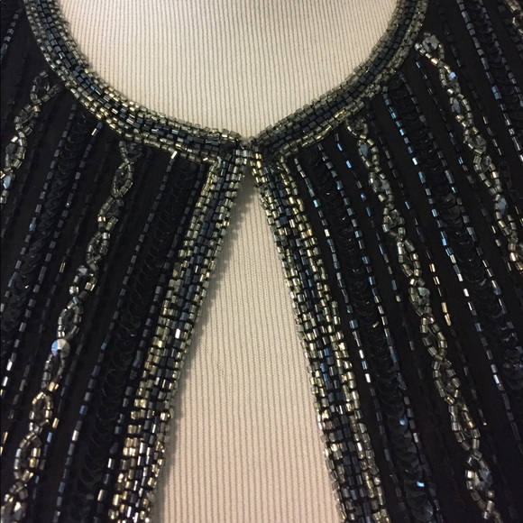 Papell Boutique Evening Silk Beaded Jacket Small - Picture 2 of 8