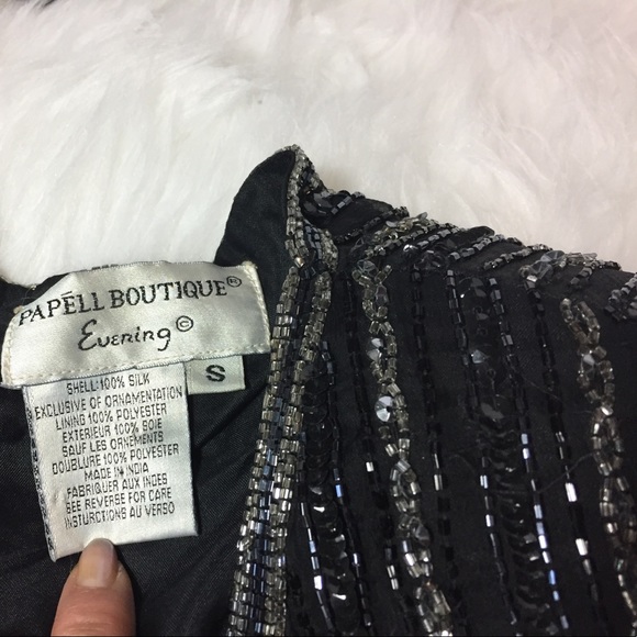 Papell Boutique Evening Silk Beaded Jacket Small - Picture 3 of 8