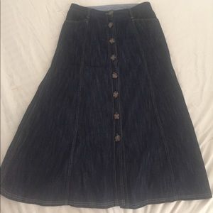 Long denim maxi skirt size us 8 or U.K. 12