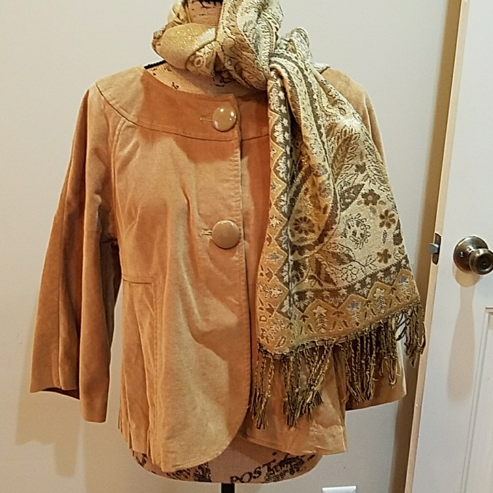 Bandolino Corduroy Collar-less blazer