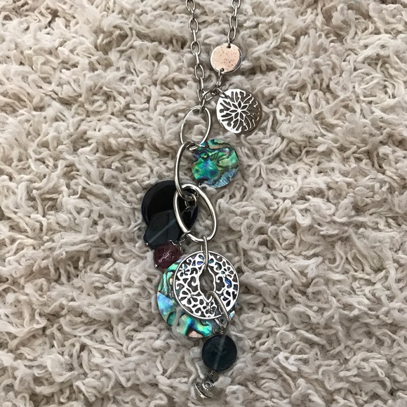 Lia Sophia Silver and Blue Stone Necklace - Picture 1 of 3