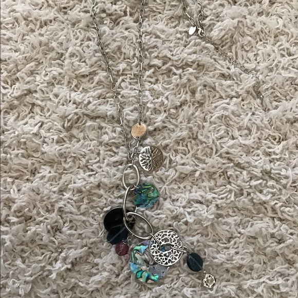 Lia Sophia Silver and Blue Stone Necklace - Picture 2 of 3