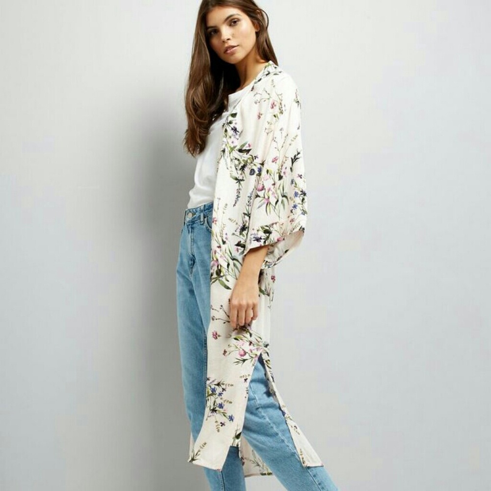 Pink jacquard print kimono