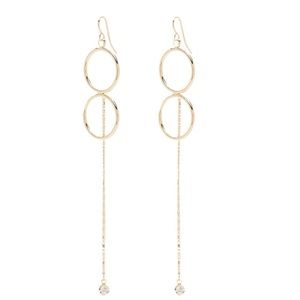 Bebe Double Circle Drop Earrings