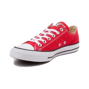 Red and white converse