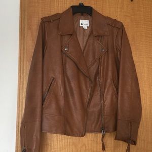 Stylus rustic look faux leather jacket size L