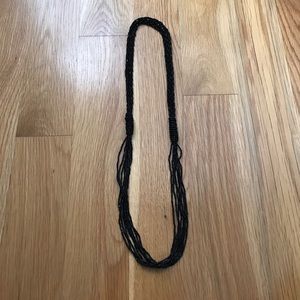 Black beaded and braided necklace