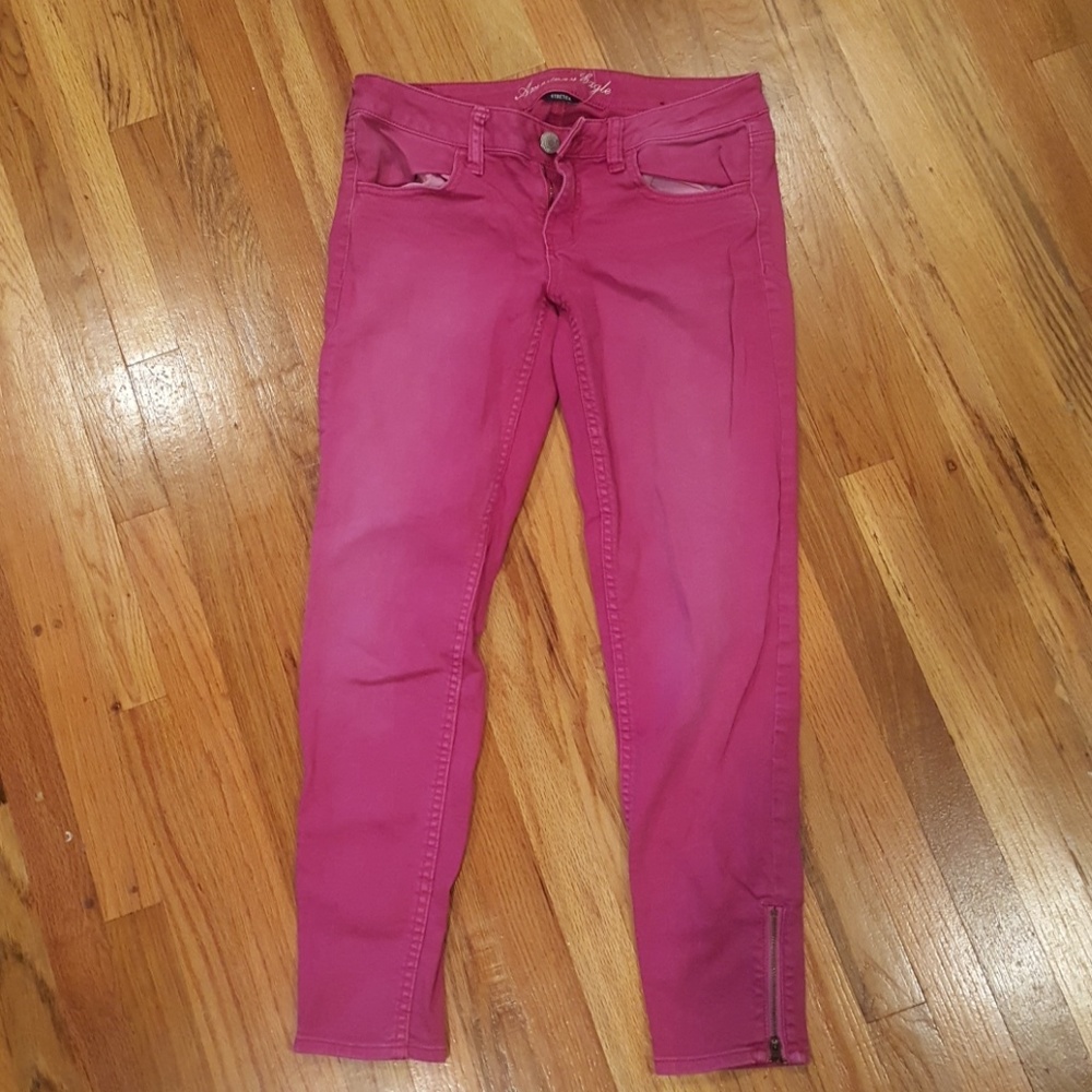 American eagle pink jeggings