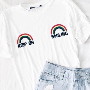 Keep On Smiling Rainbow Tee