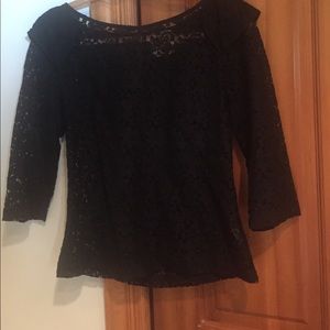 Pins and needles black lace top