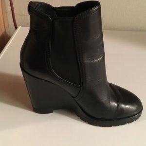 Michael Kors ankle wedged leather boots