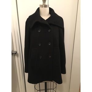 Zara Swing Flared A Line Wool Peacoat Jacket