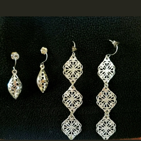 Unknown Jewelry - Silver Ear Ring Lot Costume Jewelry lot #5