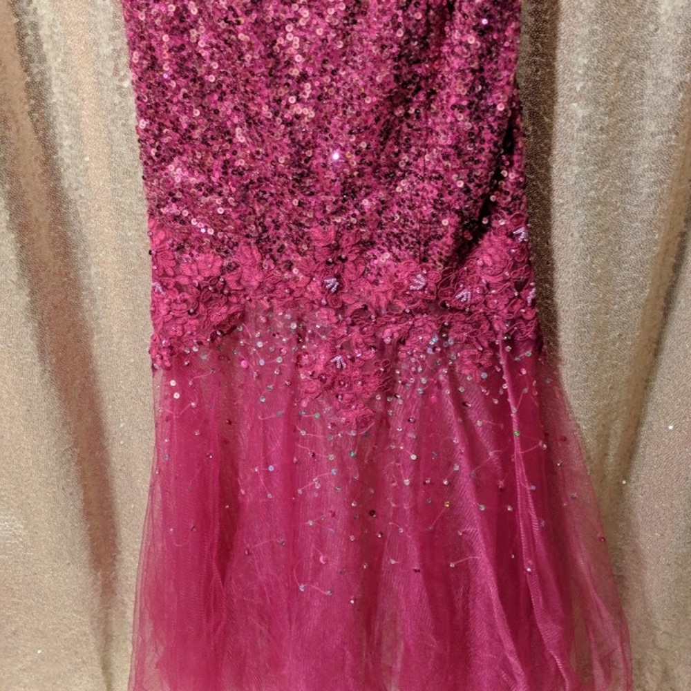 Enchanting Fuchsia Mermaid Gown by Cinderella Divine: Captivating Sparkle for Unforgettable Occasions main image 1