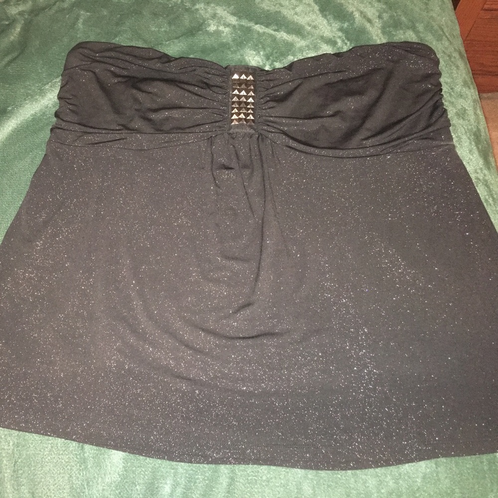 Sparkly, Strapless top