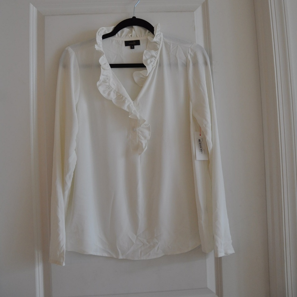 Fabulous NWT OnTwelfth ruffle-neck blouse