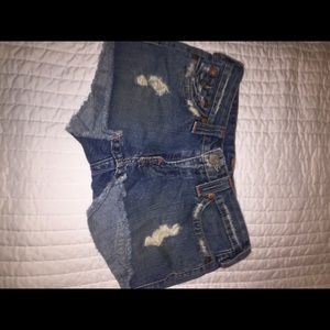 True Religion blue jean shorts