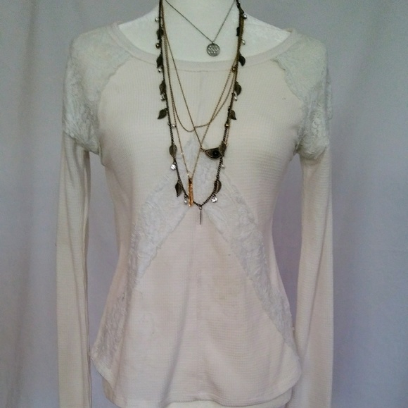 Mossimo Women's small white lace top - Picture 1 of 8