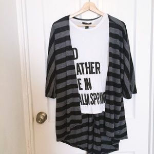 LuLaRoe Lindsay Kimono (Grey Striped)