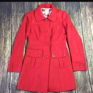 Tulle red peacoat