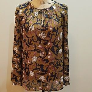Ann Taylor Loft Sheer long-sleeve blouse