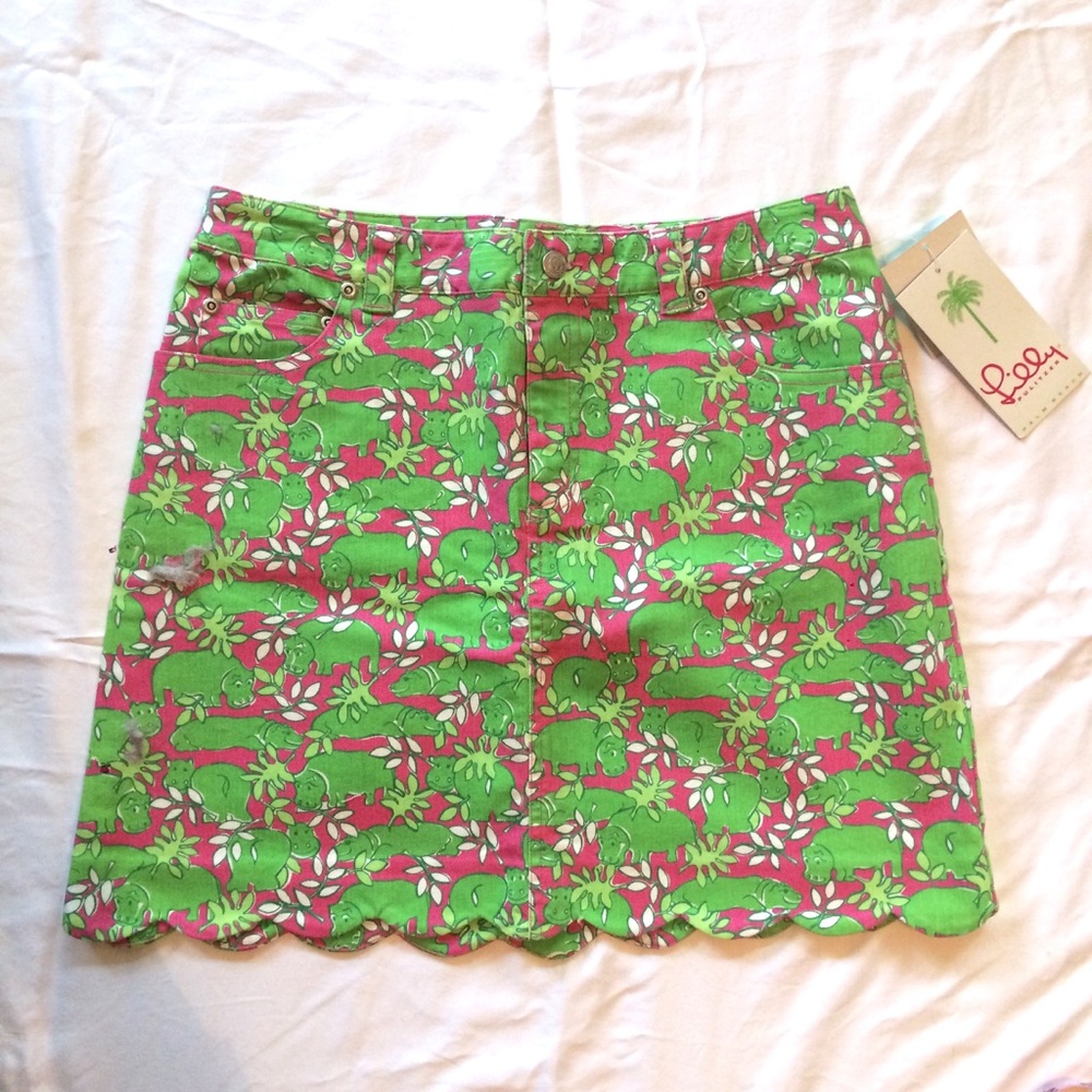 MOVING SALE NWT Lilly Pulitzer hippo mini skirt 2