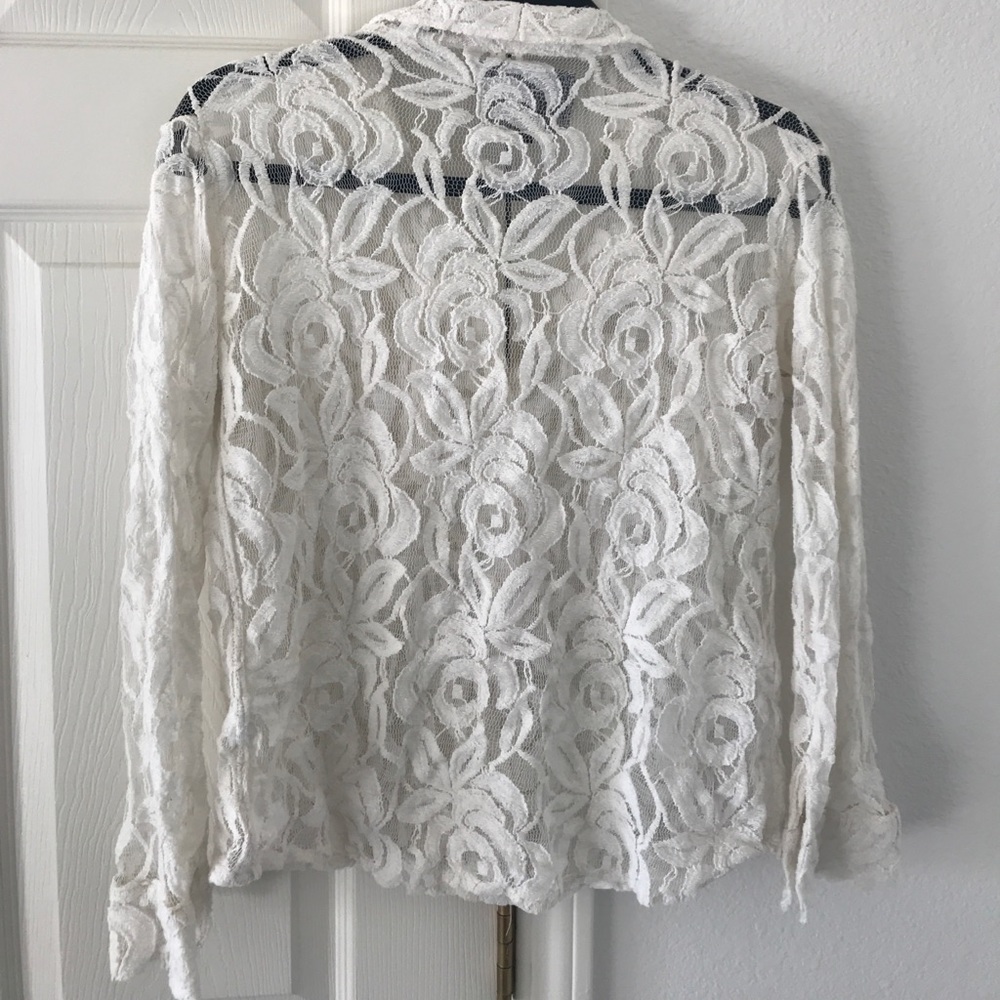 White Lace Rails Button Up - image 2