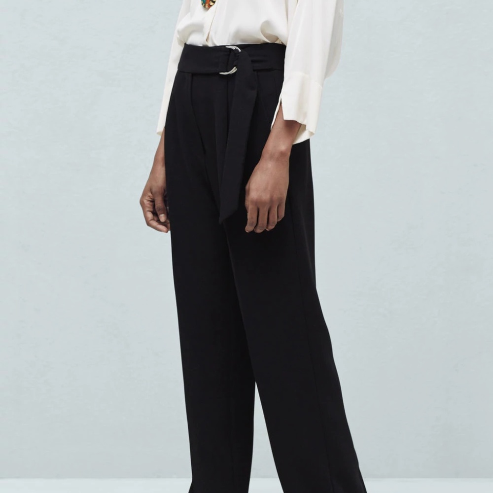 MANGO Belt straight-fit trousers