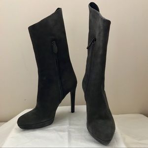 Jil Sander Suede Mid Calf Boot