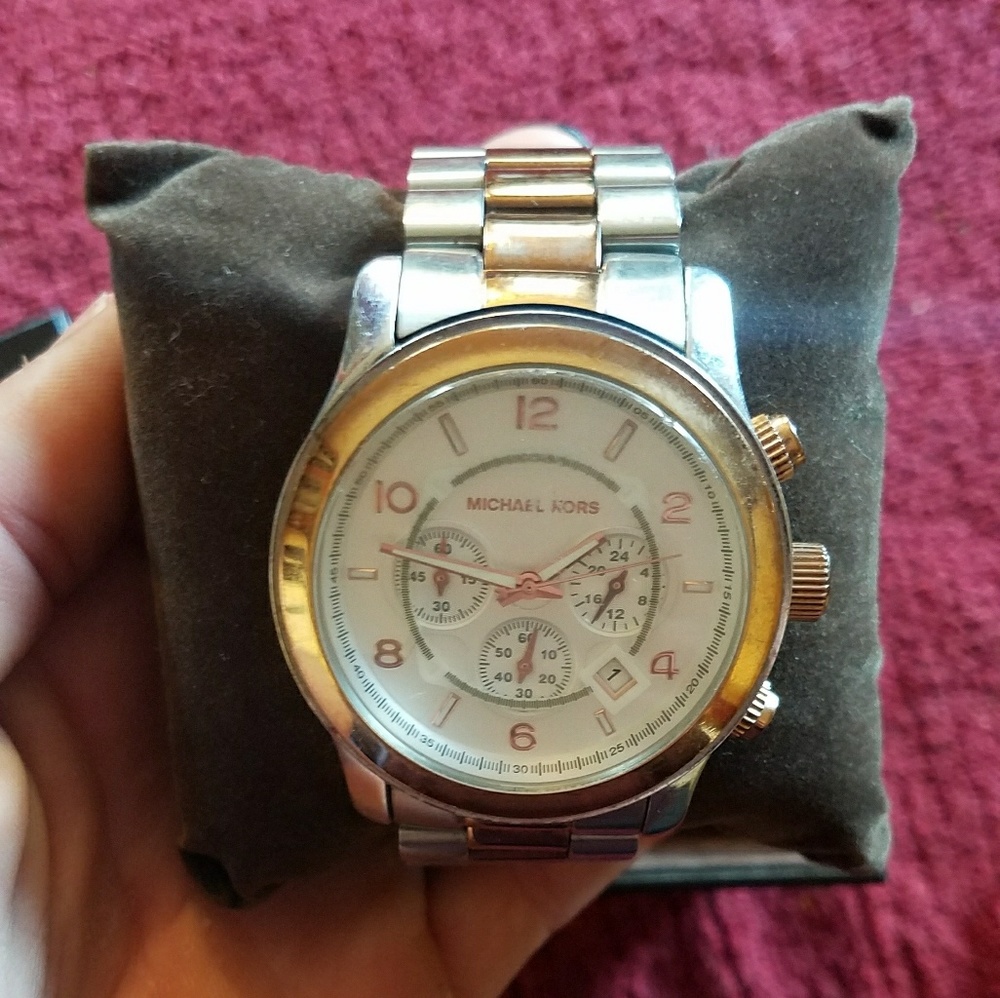 Michael Kors Rose Gold & Silver Watch