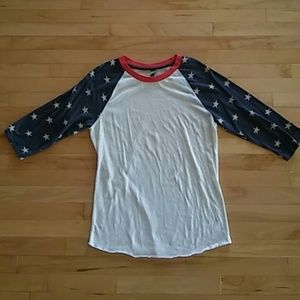 american flag 3/4 sleeve
