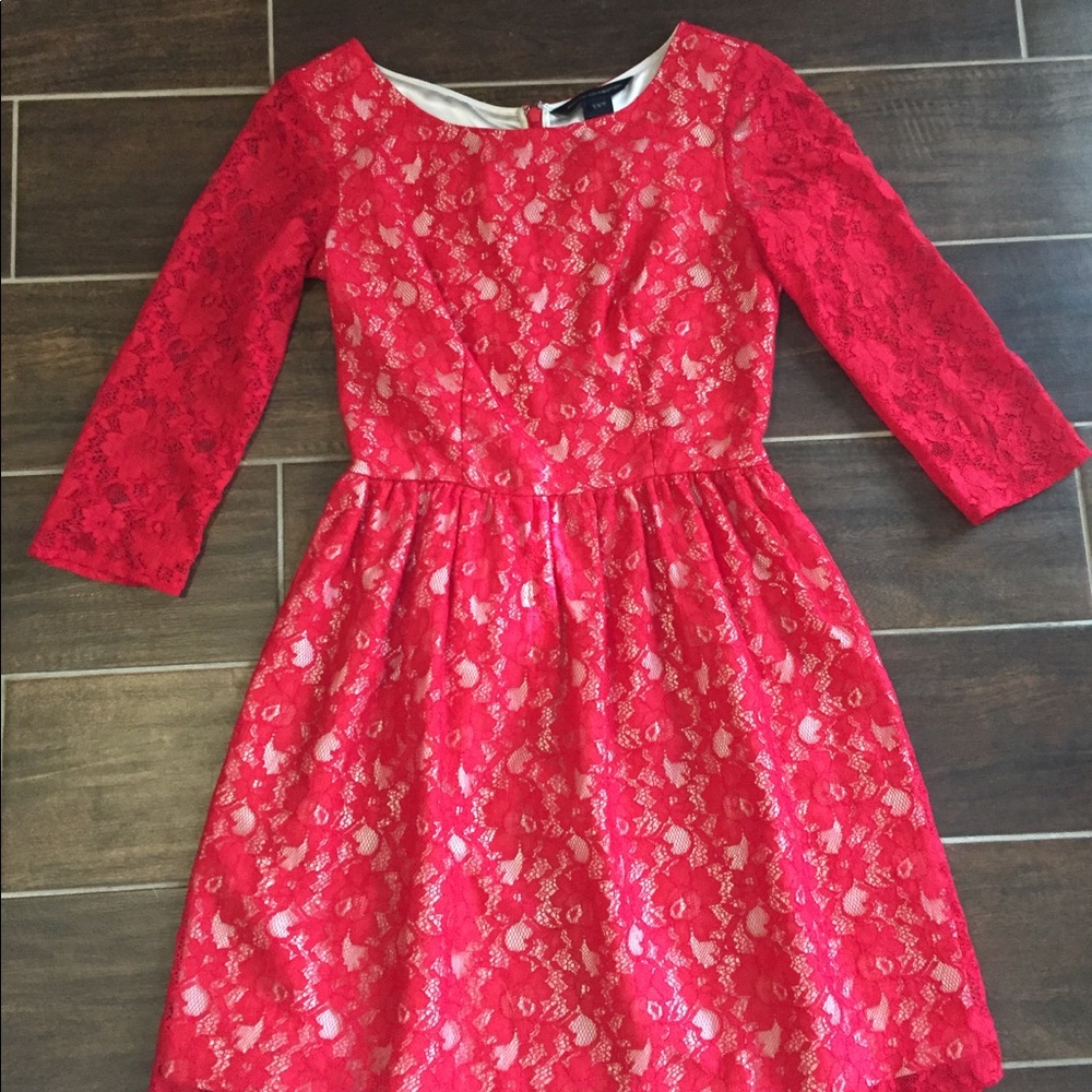 French Connection red lace dress
