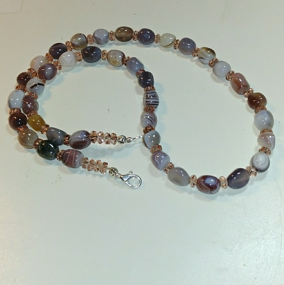 #0172 Botswana African Agate Necklace - Picture 3 of 3